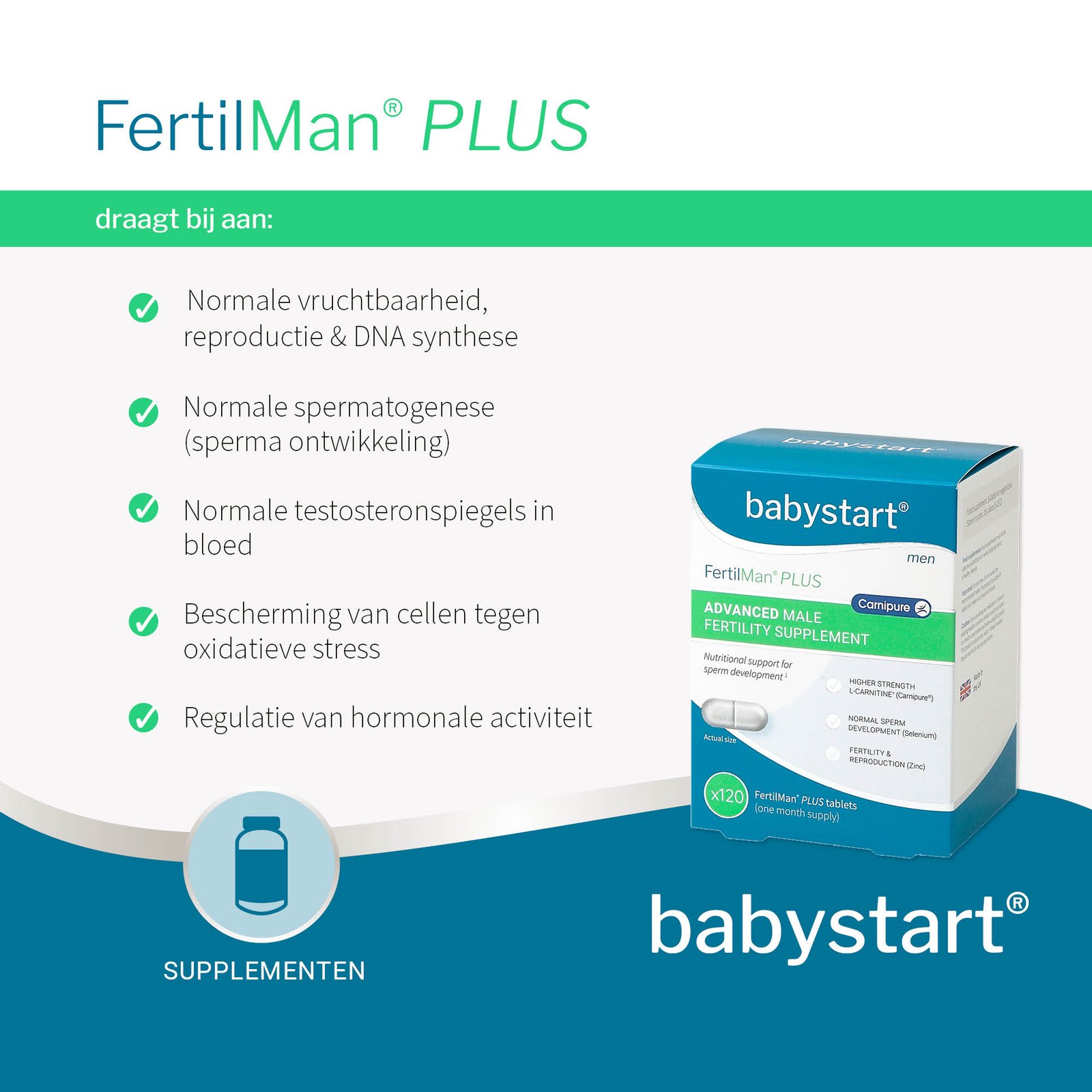 FertilMan® PLUS - vruchtbaarheid supplement man- 120 tabletten - Afbeelding 3
