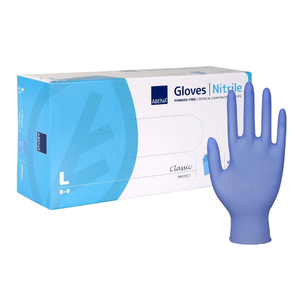 ABENA Handschoen nitril blauw - ongepoederd - maat L - 150 stuks