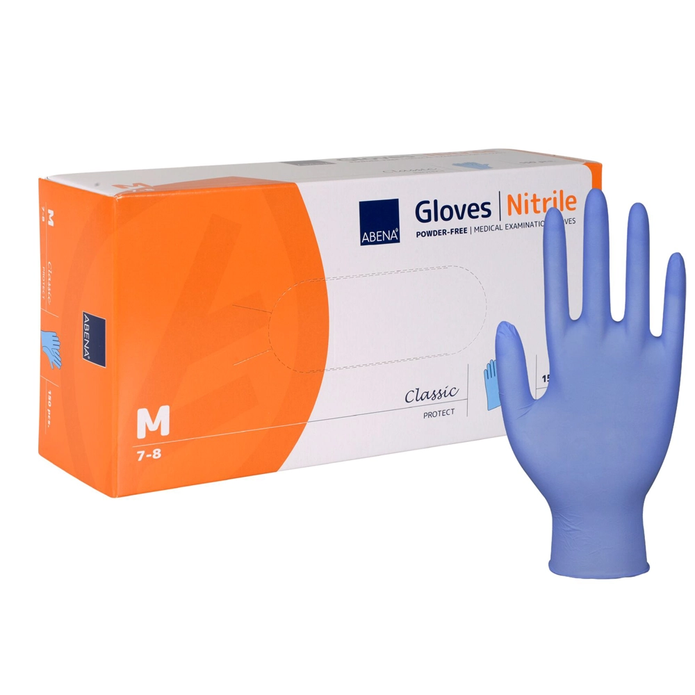 ABENA Handschoen nitril blauw - ongepoederd - maat M - 150 stuks