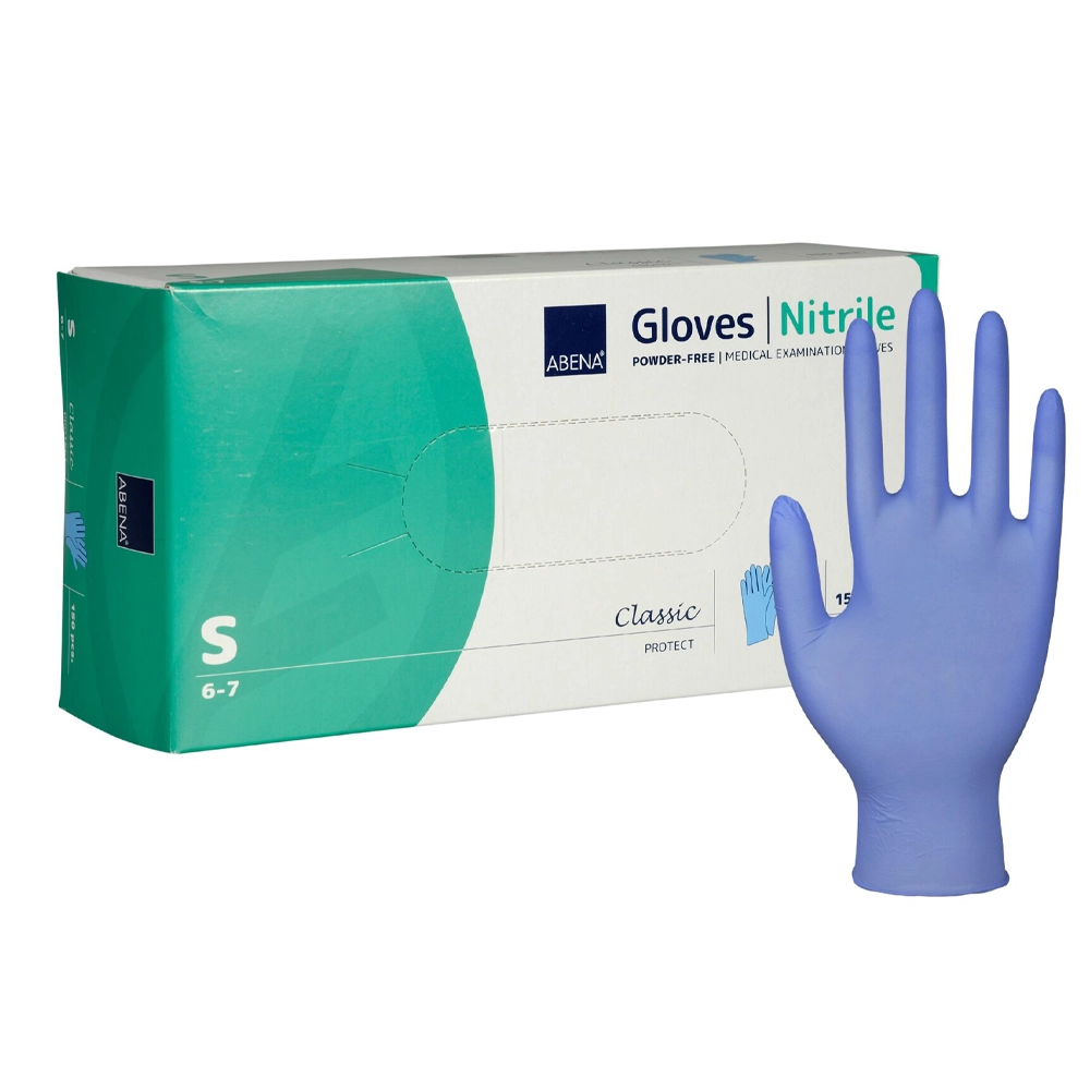 ABENA Handschoen nitril blauw - ongepoederd - maat S - 150 stuks