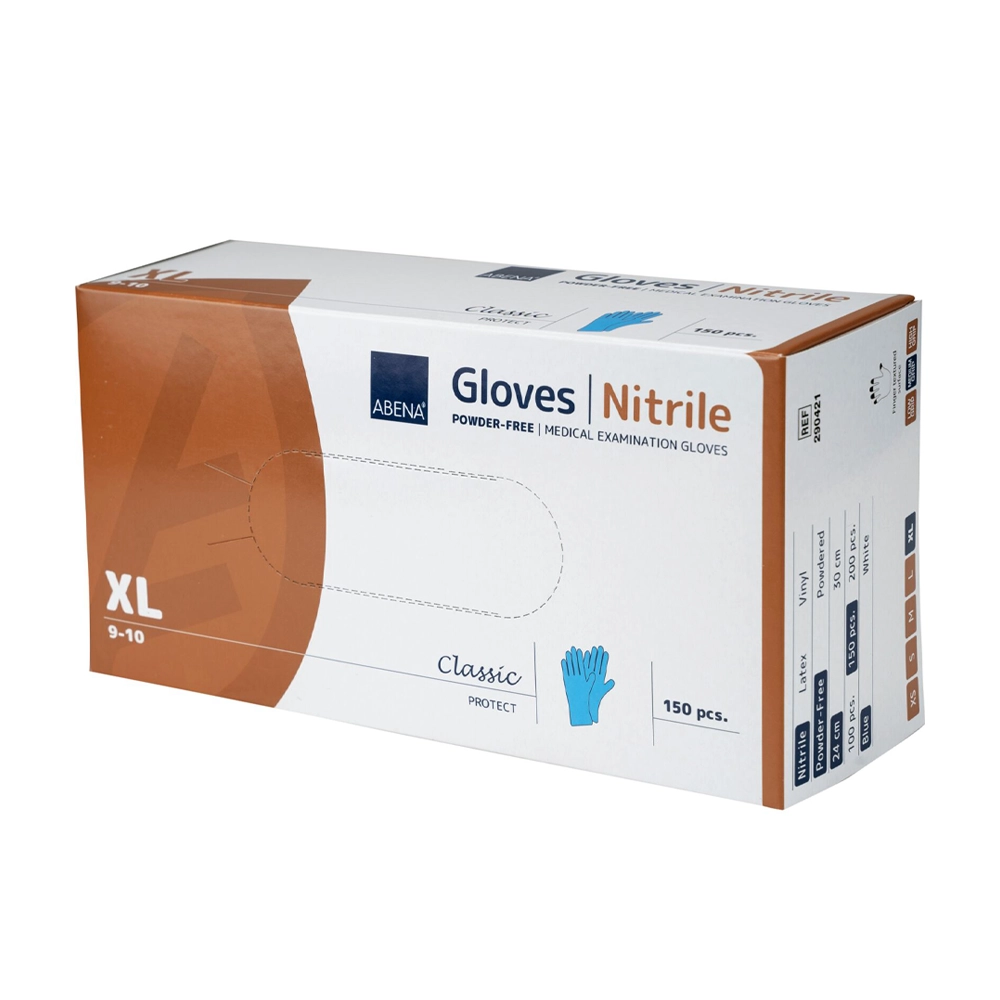 Abena Nitril handschoenen maat XL ongepoederd zijkant