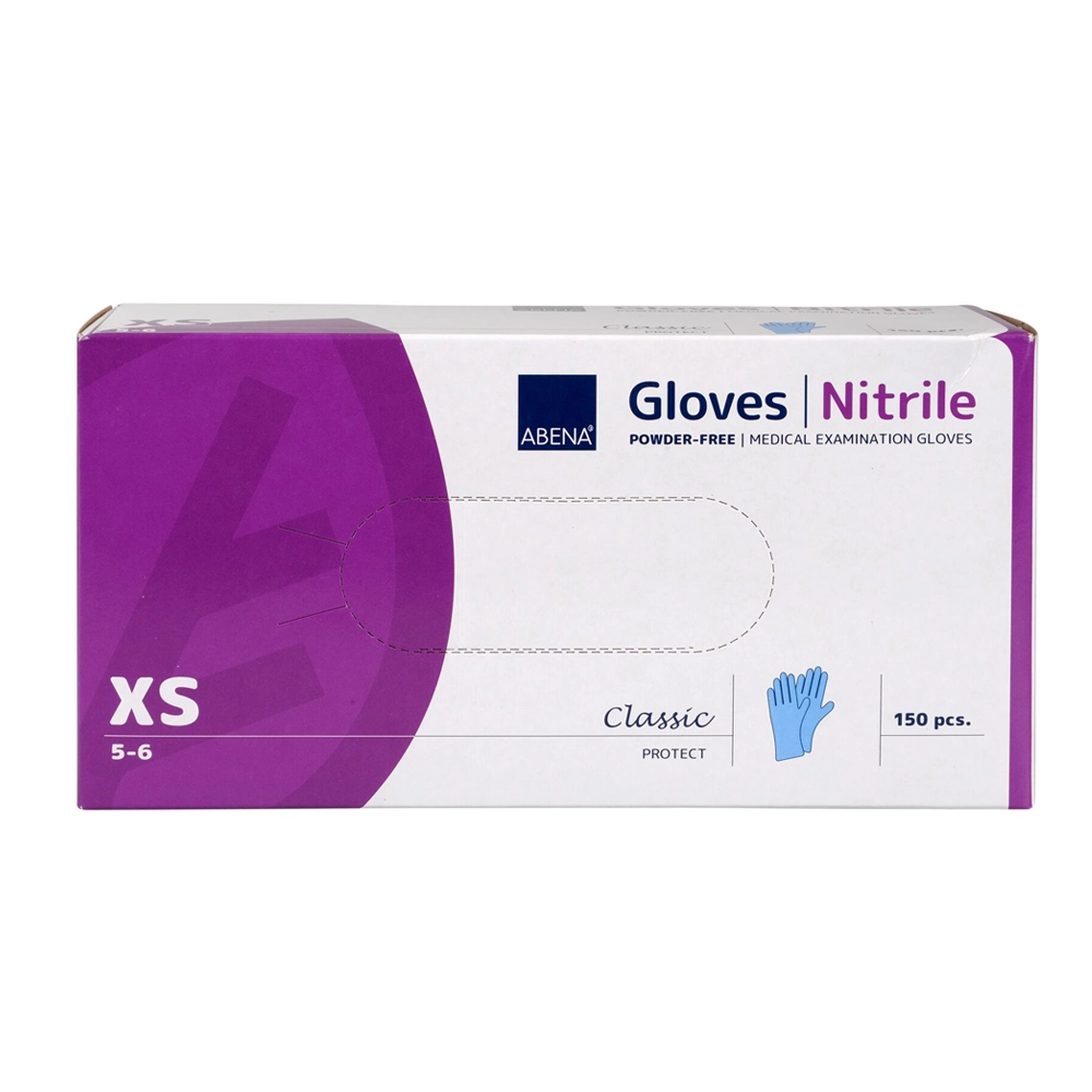 Abena Nitril handschoenen maat XS ongepoederd voorzijde