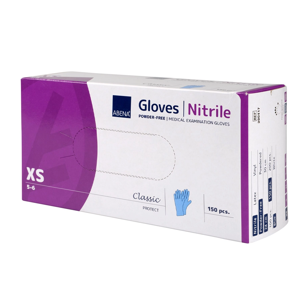 Abena Nitril handschoenen maat XS ongepoederd zijkant