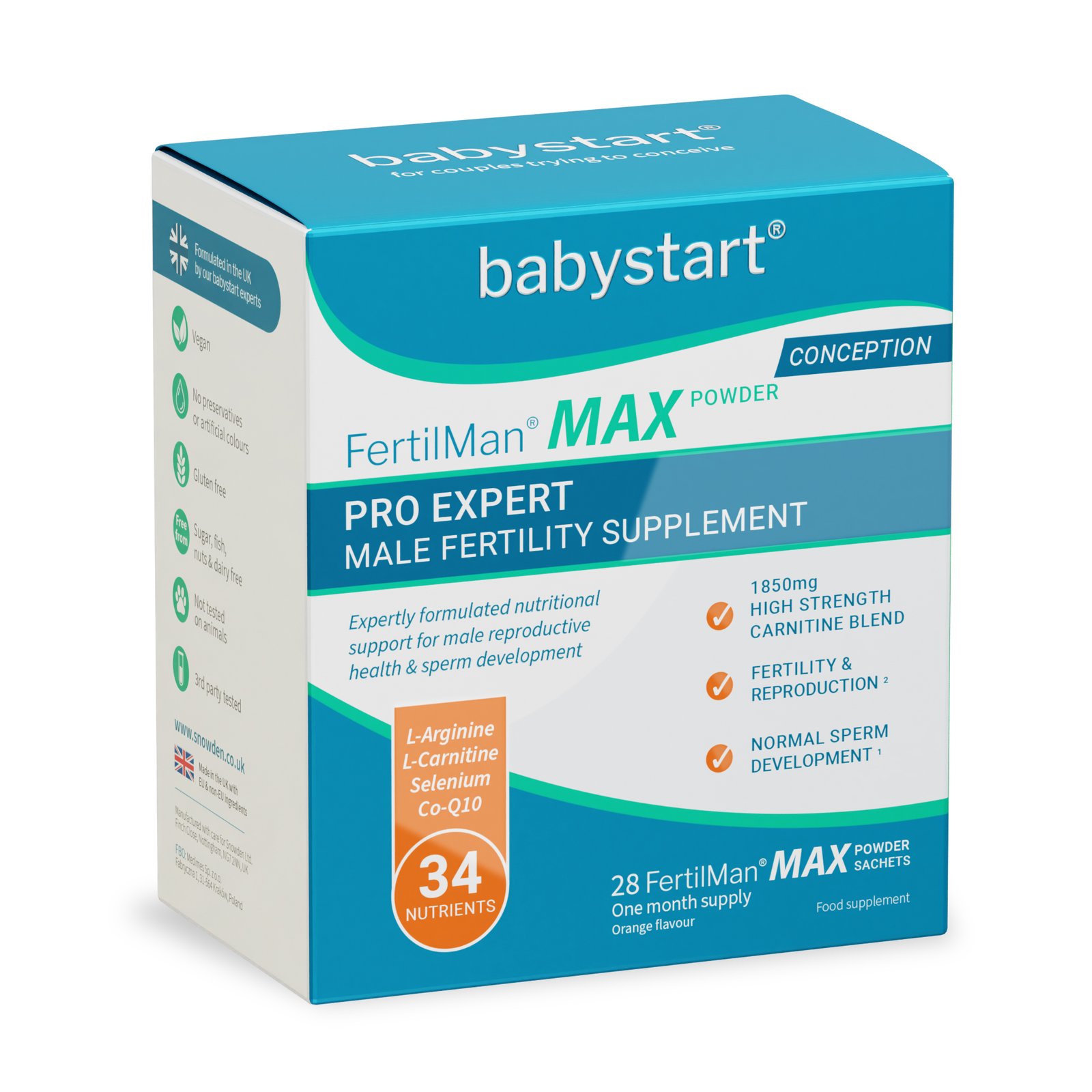 FertilMan® MAX - vruchtbaarheid supplement man - 28 zakjes