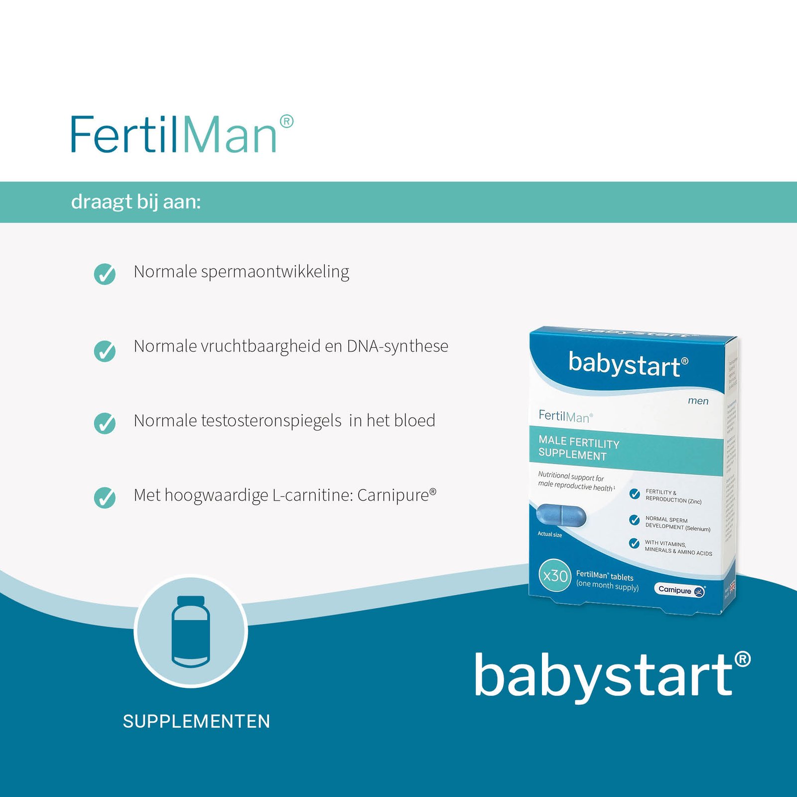 FertilMan® - voedingssupplement man vruchtbaarheid - 30 tabletten - Afbeelding 3