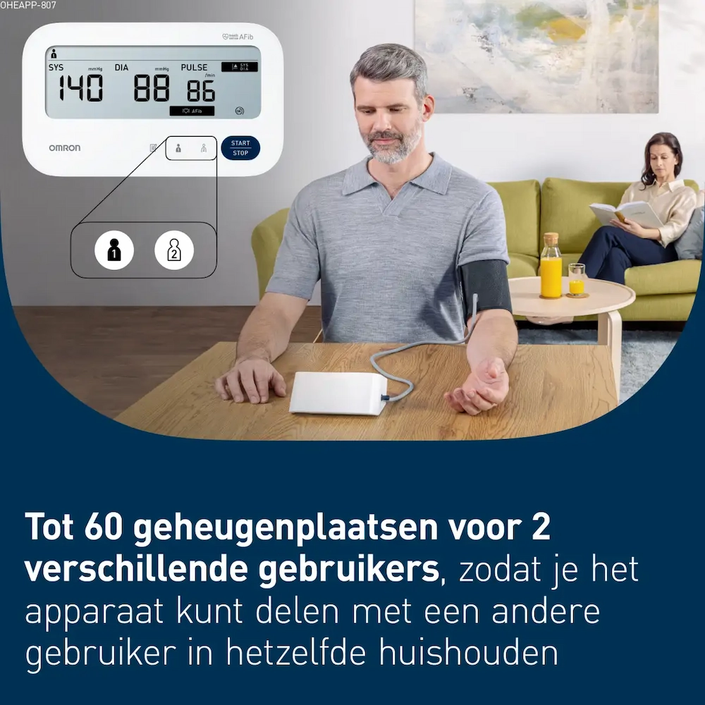 Omron M3 Comfort AFib - automatische bloeddrukmeter - M-L manchet (22-42 cm) - Afbeelding 2